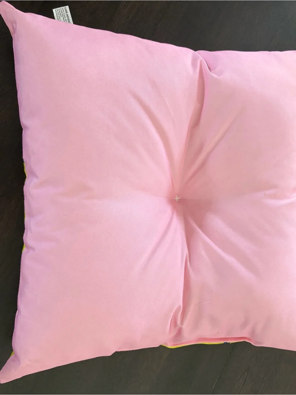 Bright Lemon Print Patio Cushion Pillow - Pink & Yellow
